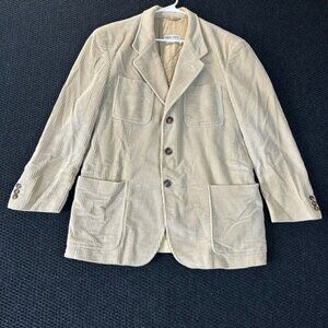 Vintage GIORGIO ARMANI Le Collezioni Corduroy Cream 3 Button Blazer Mens Size 42